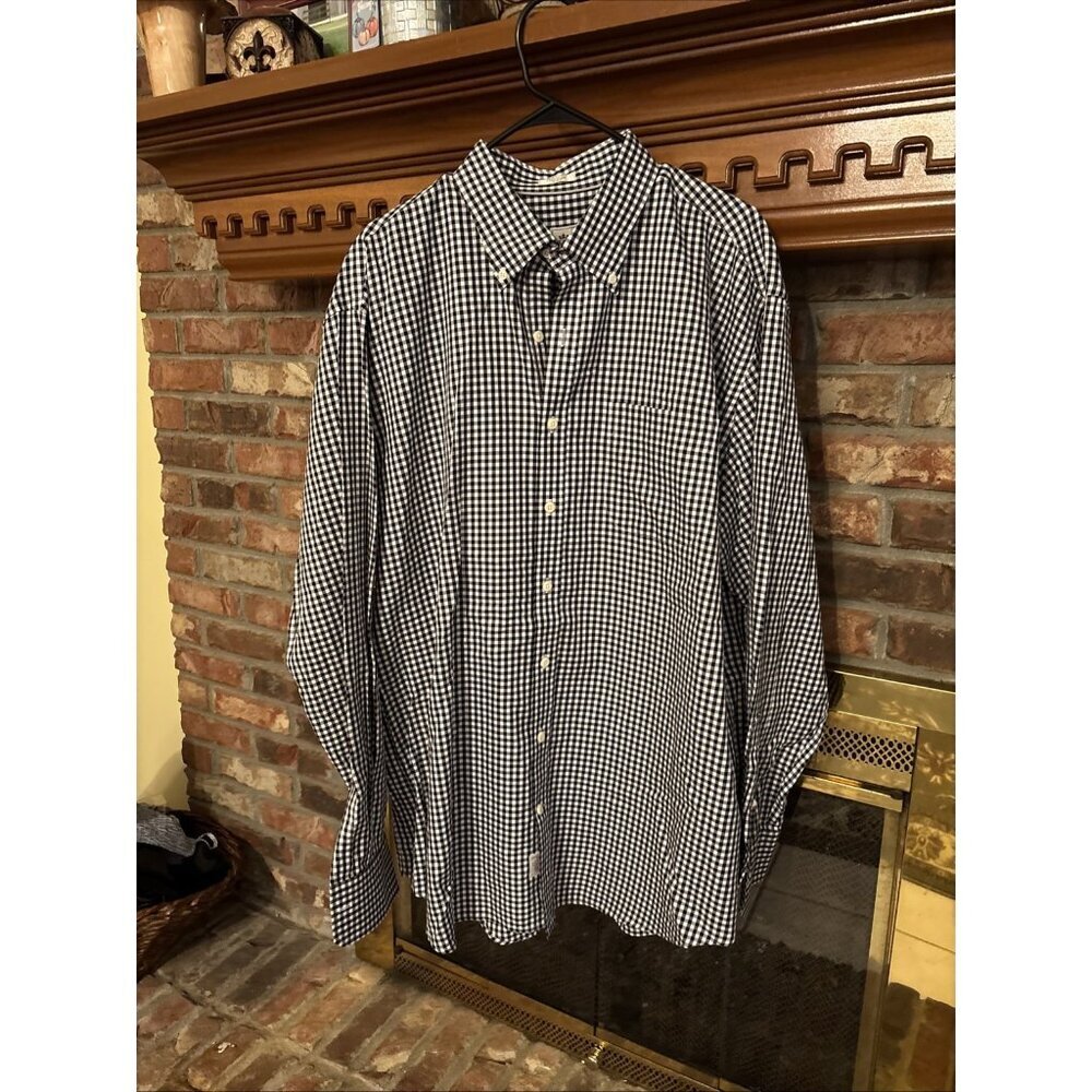 Peter Millar Button Down Dress Shirt Men’s Xl Plaid Gingham Check Work Shirt